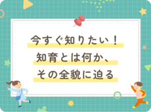 今すぐ知りたい！知育とは何か、その全貌に迫る